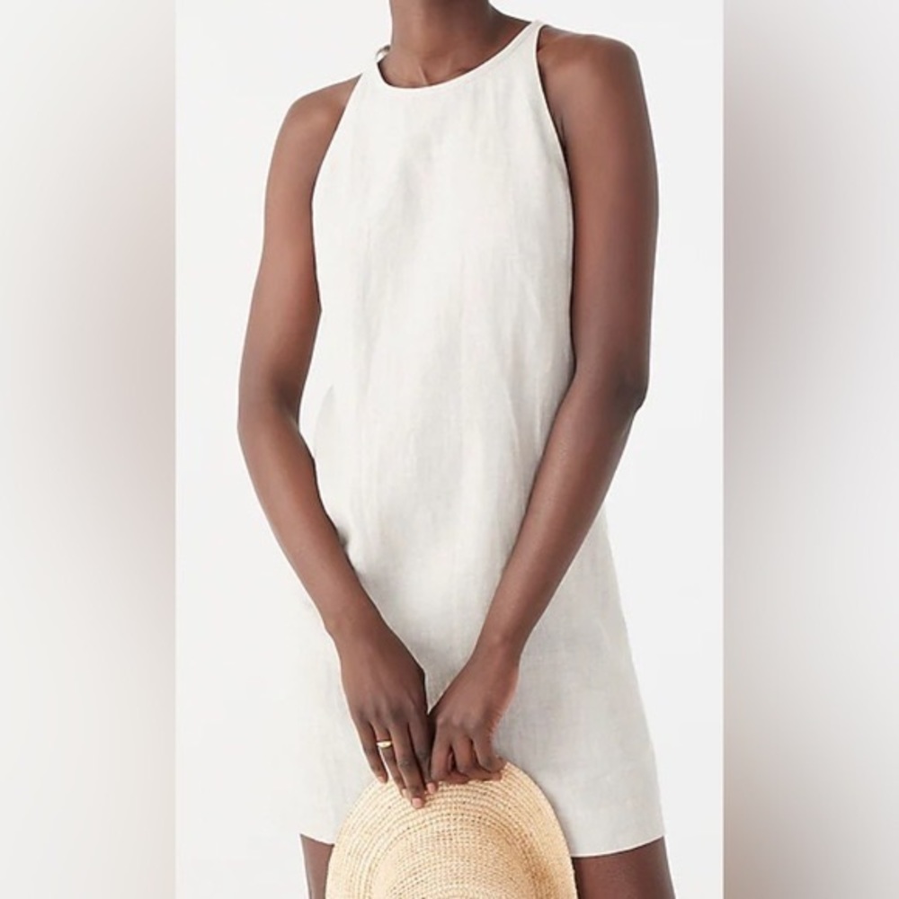 J. Crew Cream Linen Shift Dress